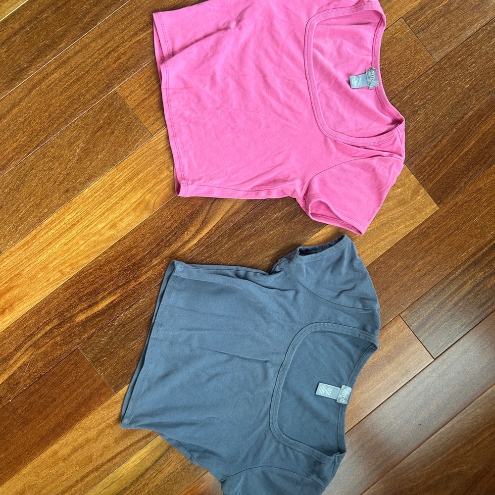Tilly's Pink and Gray Crop Tops